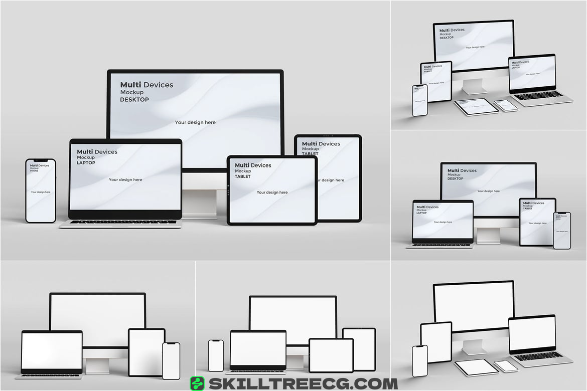 Multi device Mockup Phone, Tablet and PC（543542）-技能树